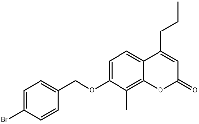 7-[(4-bromophenyl)methoxy]-8-methyl-4-propylchromen-2-one Struktur