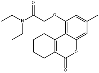 N,N-diethyl-2-[(3-methyl-6-oxo-7,8,9,10-tetrahydrobenzo[c]chromen-1-yl)oxy]acetamide Struktur