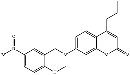 7-[(2-methoxy-5-nitrophenyl)methoxy]-4-propylchromen-2-one Struktur