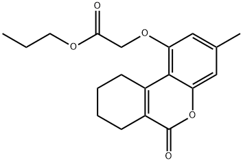 propyl 2-[(3-methyl-6-oxo-7,8,9,10-tetrahydrobenzo[c]chromen-1-yl)oxy]acetate Struktur