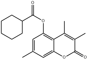 (3,4,7-trimethyl-2-oxochromen-5-yl) cyclohexanecarboxylate Struktur