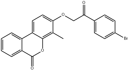 3-[2-(4-bromophenyl)-2-oxoethoxy]-4-methylbenzo[c]chromen-6-one Struktur