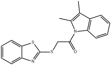 2-(1,3-benzothiazol-2-ylsulfanyl)-1-(2,3-dimethylindol-1-yl)ethanone Struktur