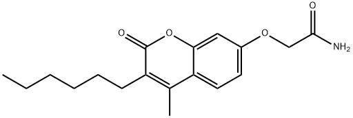 2-(3-hexyl-4-methyl-2-oxochromen-7-yl)oxyacetamide Struktur