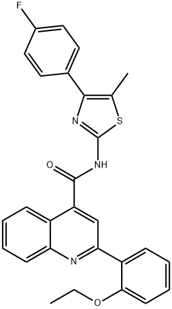 2-(2-ethoxyphenyl)-N-[4-(4-fluorophenyl)-5-methyl-1,3-thiazol-2-yl]quinoline-4-carboxamide Struktur