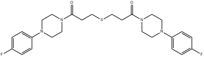 1-[4-(4-fluorophenyl)piperazin-1-yl]-3-[3-[4-(4-fluorophenyl)piperazin-1-yl]-3-oxopropyl]sulfanylpropan-1-one Struktur