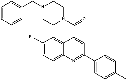 (4-benzylpiperazin-1-yl)-[6-bromo-2-(4-methylphenyl)quinolin-4-yl]methanone Struktur