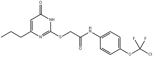 N-[4-[chloro(difluoro)methoxy]phenyl]-2-[(4-oxo-6-propyl-1H-pyrimidin-2-yl)sulfanyl]acetamide Struktur