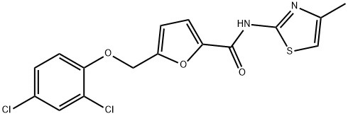 5-[(2,4-dichlorophenoxy)methyl]-N-(4-methyl-1,3-thiazol-2-yl)furan-2-carboxamide Struktur