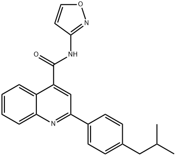 2-[4-(2-methylpropyl)phenyl]-N-(1,2-oxazol-3-yl)quinoline-4-carboxamide Struktur