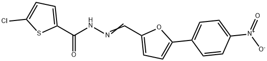 5-chloro-N-[(Z)-[5-(4-nitrophenyl)furan-2-yl]methylideneamino]thiophene-2-carboxamide Struktur