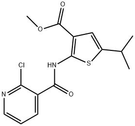 methyl 2-[(2-chloropyridine-3-carbonyl)amino]-5-propan-2-ylthiophene-3-carboxylate Struktur