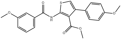 methyl 2-[(3-methoxybenzoyl)amino]-4-(4-methoxyphenyl)thiophene-3-carboxylate Struktur