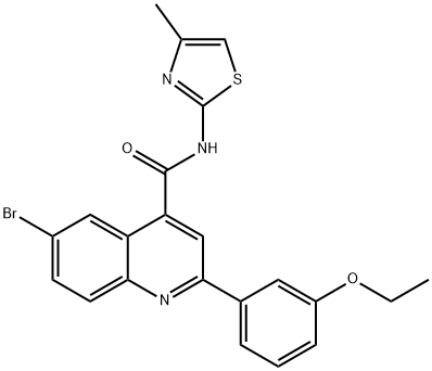 6-bromo-2-(3-ethoxyphenyl)-N-(4-methyl-1,3-thiazol-2-yl)quinoline-4-carboxamide Struktur