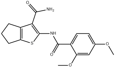 2-[(2,4-dimethoxybenzoyl)amino]-5,6-dihydro-4H-cyclopenta[b]thiophene-3-carboxamide Struktur