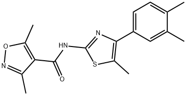 N-[4-(3,4-dimethylphenyl)-5-methyl-1,3-thiazol-2-yl]-3,5-dimethyl-1,2-oxazole-4-carboxamide Struktur