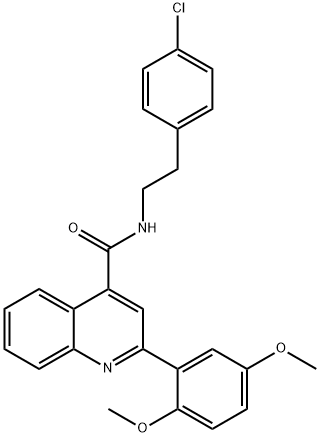 N-[2-(4-chlorophenyl)ethyl]-2-(2,5-dimethoxyphenyl)quinoline-4-carboxamide Struktur