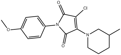 3-chloro-1-(4-methoxyphenyl)-4-(3-methylpiperidin-1-yl)pyrrole-2,5-dione Struktur