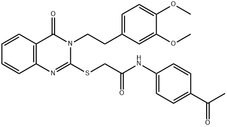 N-(4-acetylphenyl)-2-[3-[2-(3,4-dimethoxyphenyl)ethyl]-4-oxoquinazolin-2-yl]sulfanylacetamide Struktur