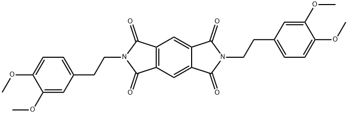 2,6-bis[2-(3,4-dimethoxyphenyl)ethyl]pyrrolo[3,4-f]isoindole-1,3,5,7-tetrone Struktur