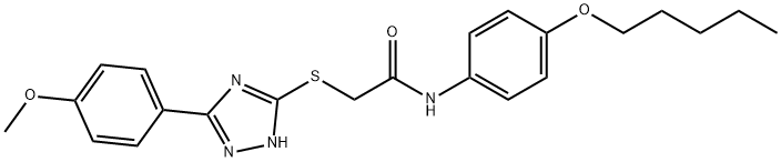 2-[[5-(4-methoxyphenyl)-1H-1,2,4-triazol-3-yl]sulfanyl]-N-(4-pentoxyphenyl)acetamide Struktur