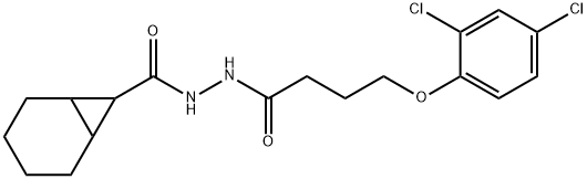 N'-[4-(2,4-dichlorophenoxy)butanoyl]bicyclo[4.1.0]heptane-7-carbohydrazide Struktur