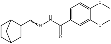 N-[(E)-3-bicyclo[2.2.1]heptanylmethylideneamino]-3,4-dimethoxybenzamide Structure