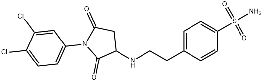 4-[2-[[1-(3,4-dichlorophenyl)-2,5-dioxopyrrolidin-3-yl]amino]ethyl]benzenesulfonamide Struktur