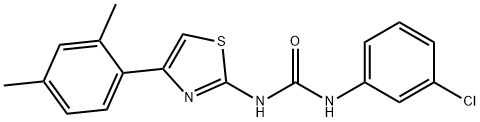 1-(3-chlorophenyl)-3-[4-(2,4-dimethylphenyl)-1,3-thiazol-2-yl]urea Struktur