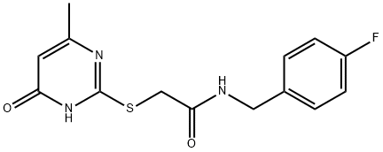 N-[(4-fluorophenyl)methyl]-2-[(6-methyl-4-oxo-1H-pyrimidin-2-yl)sulfanyl]acetamide Struktur