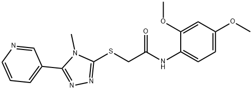 N-(2,4-dimethoxyphenyl)-2-[(4-methyl-5-pyridin-3-yl-1,2,4-triazol-3-yl)sulfanyl]acetamide Struktur