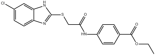 ethyl 4-[[2-[(6-chloro-1H-benzimidazol-2-yl)sulfanyl]acetyl]amino]benzoate Struktur