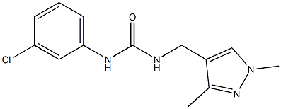 1-(3-chlorophenyl)-3-[(1,3-dimethylpyrazol-4-yl)methyl]urea Struktur