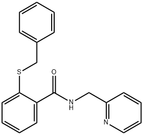 2-benzylsulfanyl-N-(pyridin-2-ylmethyl)benzamide Struktur