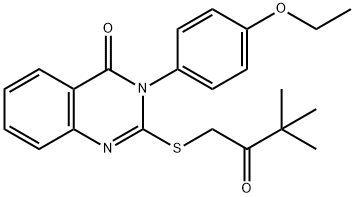 2-(3,3-dimethyl-2-oxobutyl)sulfanyl-3-(4-ethoxyphenyl)quinazolin-4-one Struktur