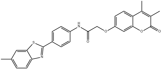 2-(3,4-dimethyl-2-oxochromen-7-yl)oxy-N-[4-(6-methyl-1,3-benzothiazol-2-yl)phenyl]acetamide Struktur