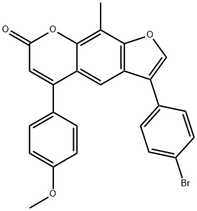 3-(4-bromophenyl)-5-(4-methoxyphenyl)-9-methylfuro[3,2-g]chromen-7-one Struktur