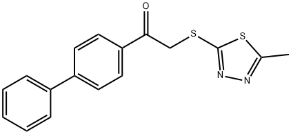 2-[(5-methyl-1,3,4-thiadiazol-2-yl)sulfanyl]-1-(4-phenylphenyl)ethanone Struktur