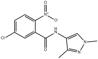 5-chloro-N-(1,3-dimethylpyrazol-4-yl)-2-nitrobenzamide Struktur