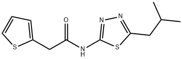 N-[5-(2-methylpropyl)-1,3,4-thiadiazol-2-yl]-2-thiophen-2-ylacetamide Struktur