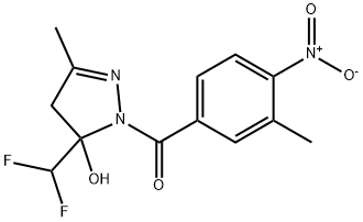 [5-(difluoromethyl)-5-hydroxy-3-methyl-4H-pyrazol-1-yl]-(3-methyl-4-nitrophenyl)methanone Struktur