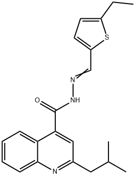 N-[(E)-(5-ethylthiophen-2-yl)methylideneamino]-2-(2-methylpropyl)quinoline-4-carboxamide Struktur