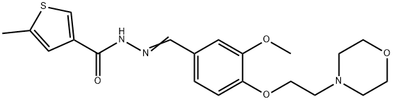 N-[(E)-[3-methoxy-4-(2-morpholin-4-ylethoxy)phenyl]methylideneamino]-5-methylthiophene-3-carboxamide Struktur