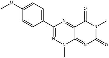 3-(4-methoxyphenyl)-1,6-dimethylpyrimido[5,4-e][1,2,4]triazine-5,7-dione Struktur