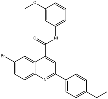 6-bromo-2-(4-ethylphenyl)-N-(3-methoxyphenyl)quinoline-4-carboxamide Struktur