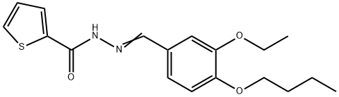 N-[(E)-(4-butoxy-3-ethoxyphenyl)methylideneamino]thiophene-2-carboxamide Struktur