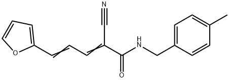 (2Z,4E)-2-cyano-5-(furan-2-yl)-N-[(4-methylphenyl)methyl]penta-2,4-dienamide Struktur