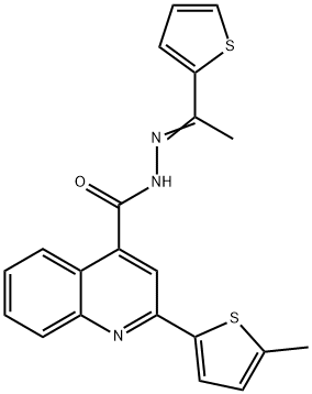 2-(5-methylthiophen-2-yl)-N-[(E)-1-thiophen-2-ylethylideneamino]quinoline-4-carboxamide Struktur