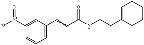 (E)-N-[2-(cyclohexen-1-yl)ethyl]-3-(3-nitrophenyl)prop-2-enamide Struktur