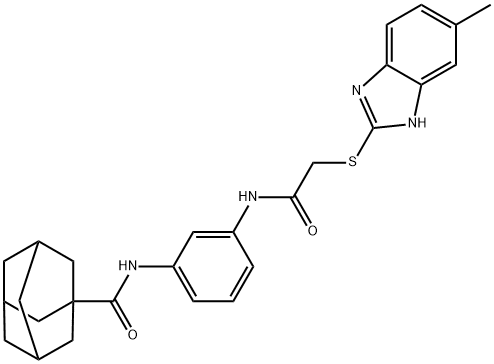 N-[3-[[2-[(6-methyl-1H-benzimidazol-2-yl)sulfanyl]acetyl]amino]phenyl]adamantane-1-carboxamide Struktur